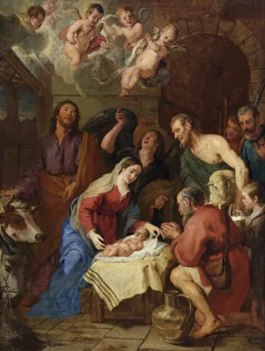 The Adoration Of The Shepherds by Gaspar De Crayer Oil Painting