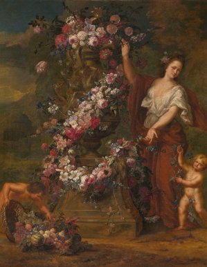 Allegorical Figure with Flowers by Gaspar Peeter Verbruggen The Younger Oil Painting