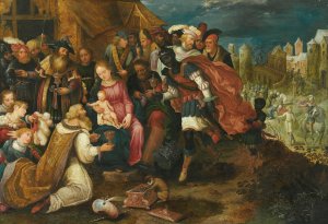 The Adoration Of The Magi by Gaspar Van Den Hoecke Oil Painting