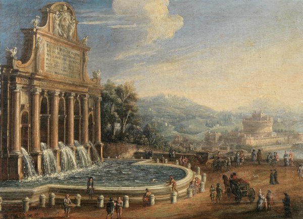Main Product Photo of Fontana dell'Acqua Paola Painting by Gaspar Van Wittel