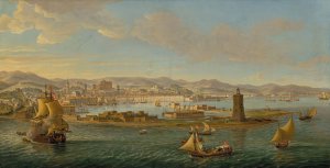 The Port of Messina by Gaspar Van Wittel Oil Painting