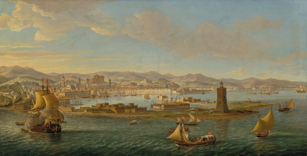 Main Product Photo of The Port of Messina  Painting by Gaspar Van Wittel