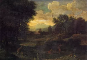 Classical Landscape by Gaspard Dughet - Oil Painting Reproduction