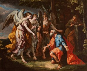Abraham and the Angels by Gaspare Diziani Oil Painting