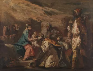 Adoration of the Magi by Gaspare Diziani Oil Painting