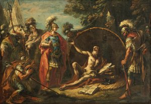 Alexander And Diogenes by Gaspare Diziani Oil Painting