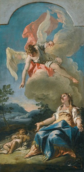 Hagar And The Angel by Gaspare Diziani Oil Painting