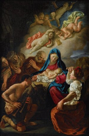 Adoration Of The Shepherds by Gaspare Traversi Oil Painting