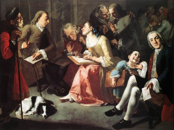 Main Product Photo of The Drawing Lesson Painting by Gaspare Traversi