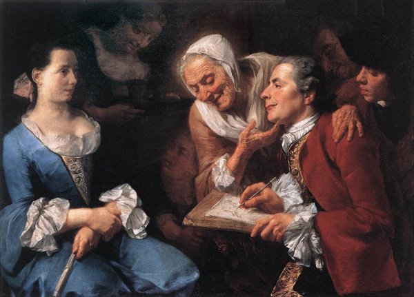 Main Product Photo of The Sitting Painting by Gaspare Traversi