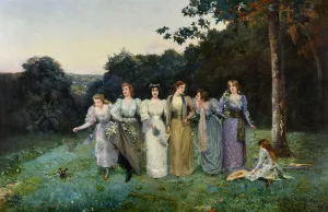 Fleurs d'ete by Gaston Bethune Oil Painting