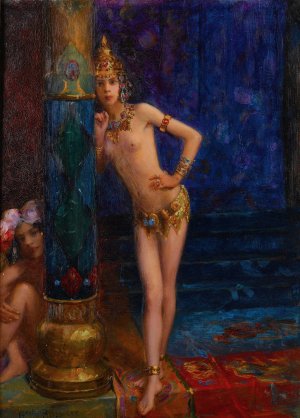 Two Dancers by Gaston Bussiere Oil Painting