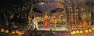 La Comedie Italienne by Gaston De Latouche Oil Painting