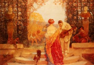La Salutation de Pierrot by Gaston De Latouche Oil Painting