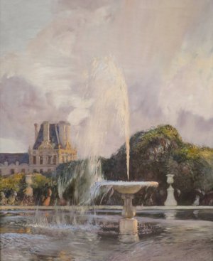 A Water Fountain in the Tuileries by Gaston La Touche Oil Painting