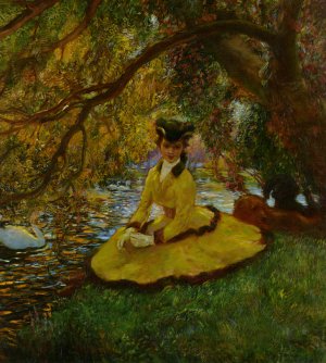 La Amazone Assise au Bord dUn Erang by Gaston La Touche Oil Painting