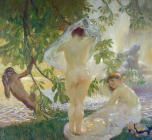 La chemise enlevee, baigneuses by Gaston La Touche Oil Painting