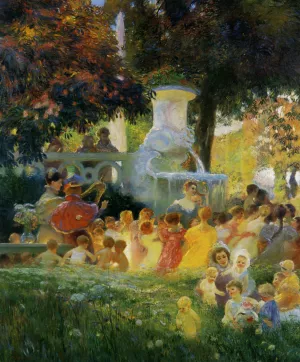 La Ronde des Enfants by Gaston La Touche Oil Painting