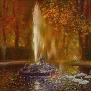 Le Jet D'eau De Versailles by Gaston La Touche Oil Painting