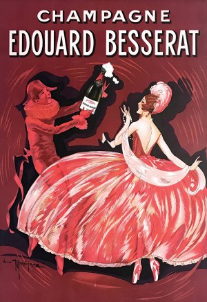 Champagne Edouard Besserat by Gaston Marechaux Oil Painting