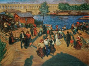 Le Quai De Javel by Gaston Prunier Oil Painting