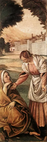 St Anne Consoled by a Woman by Gaudenzio Ferrari - Oil Painting Reproduction