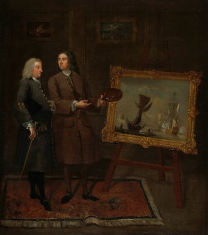 Thomas Walker and Peter Monamy by Gawen Hamilton Oil Painting