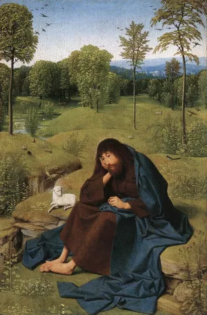 John the Baptist in the Wilderness by Geertgen Tot Sint Jans Oil Painting