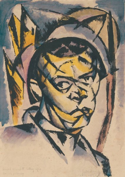 Man's head  by Gejza Schiller - Hand-Painted Oil Painting Reproduction
