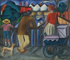 Mestsky motiv by Gejza Schiller Oil Painting