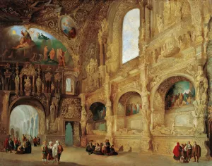 The Chapel Of The Benavente Family In Medina De Rioseco Oil painting by Genaro Perez Villaamil