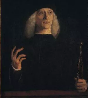 A Man with a Pair of Dividers painting by Gentile Bellini