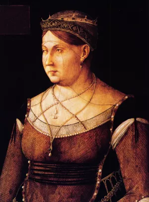 Caterina Cornaro, Queen of Cyprus Oil painting by Gentile Bellini