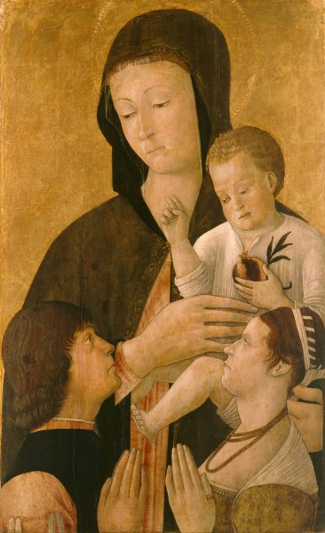 Main Product Photo of Madonna with Child and Two Donors  Painting by Gentile Bellini