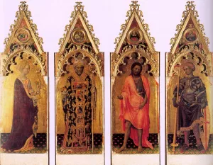 Four Saints of the Poliptych Quaratesi painting by Gentile Da Fabriano