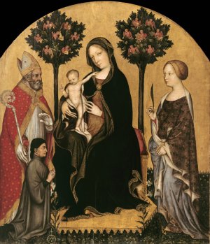 Mary Enthroned with the Child, Saints and a Donor by Gentile Da Fabriano Oil Painting