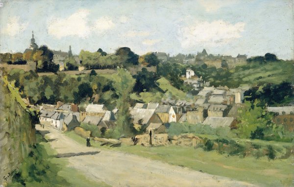 View of Dinant  by Geo Poggenbeek - Hand-Painted Oil Painting Reproduction