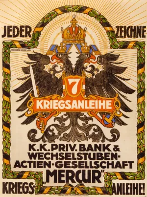 Jeder zeichne 7. Kriegsanleihe by Georg Berger Oil Painting