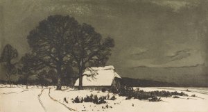 Kate unter Eichen im Winter by Georg Bernhard Muller Vom Siel Oil Painting