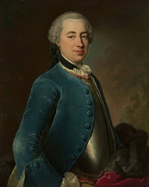 Portrait of a man in armour by Georg David Matthieu Oil Painting
