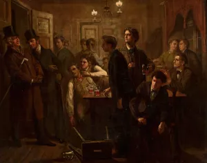 Scene from a beer-house or a tavern by Georg David Salomon Knorr Oil Painting