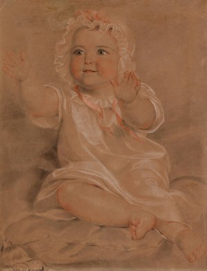 Bildnis eines Wickelkindes mit ausgestreckten armchen by Georg Decker Oil Painting