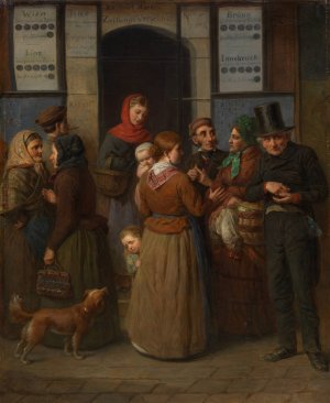 Die Lotterie auf der Brandstatte by Georg Decker Oil Painting
