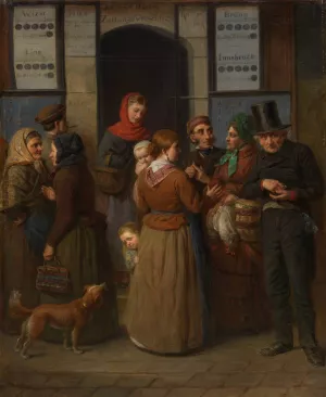 Die Lotterie auf der Brandstatte by Georg Decker Oil Painting