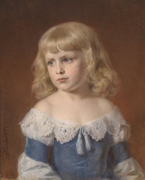 Portrat eines blonden Madchens by Georg Decker Oil Painting