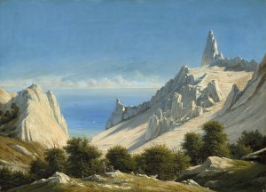 View of Sommerspiret,the Cliffs of Mon by Georg Emil Libert Oil Painting