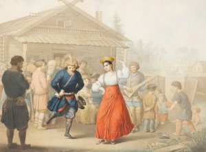 Merry-Making Outside A Tavern by Georg Emmanuel Opitz Oil Painting