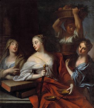 Allegory of the Four Estates by Georg Engelhard Schroder Oil Painting