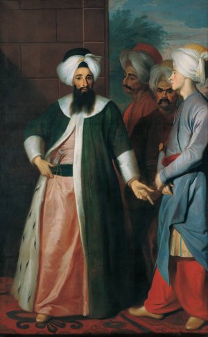 Kozbekci Mustafa Ağa and his Retinue by Georg Engelhard Schroder Oil Painting