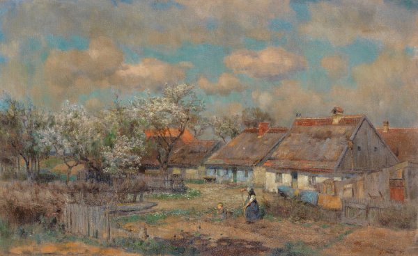 Ein Maitag  by Georg Flad - Hand-Painted Oil Painting Reproduction